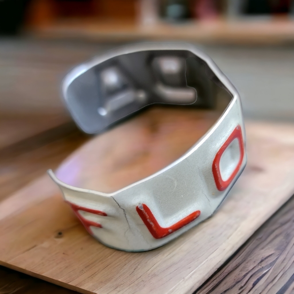 White and Red Florida Aluminum Bracelet